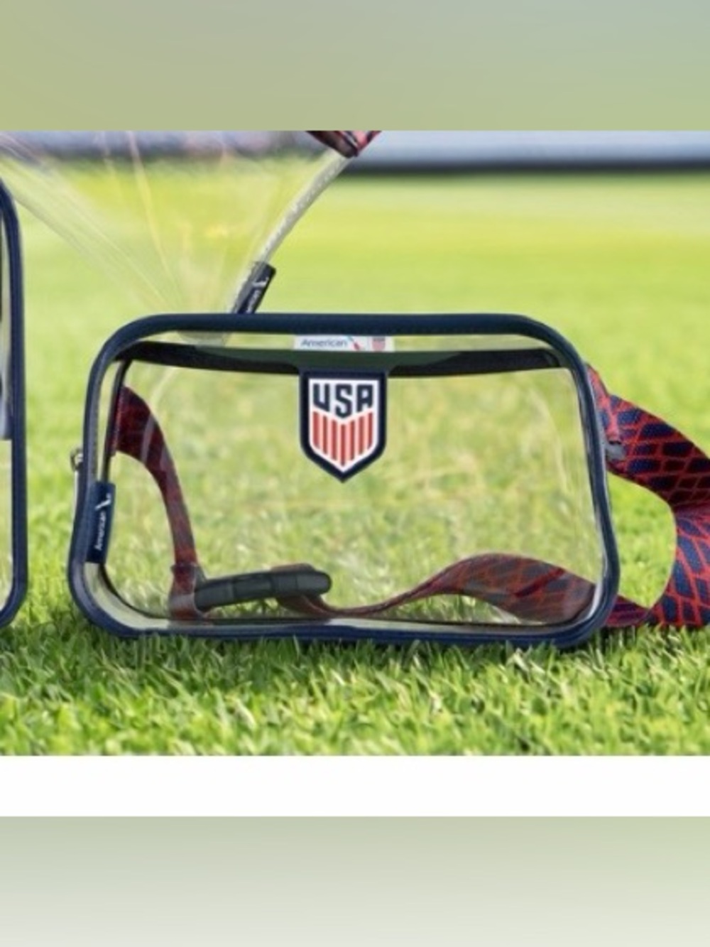 AMERICAN AIRLINES Team USA Soccer Clear Stadium Purse / Amenity Kit